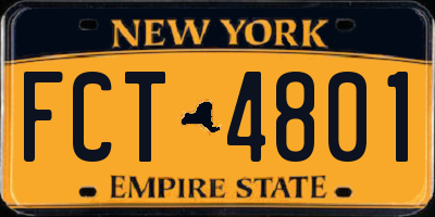 NY license plate FCT4801