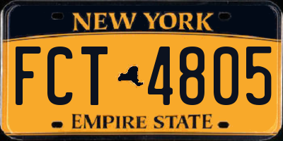 NY license plate FCT4805