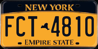 NY license plate FCT4810