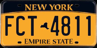 NY license plate FCT4811