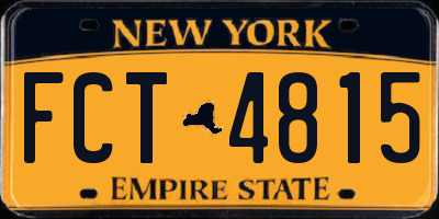 NY license plate FCT4815