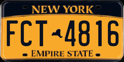 NY license plate FCT4816