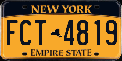 NY license plate FCT4819
