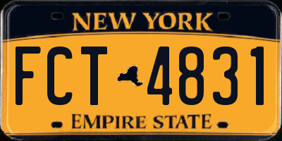 NY license plate FCT4831