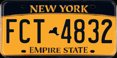 NY license plate FCT4832