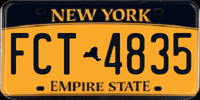 NY license plate FCT4835