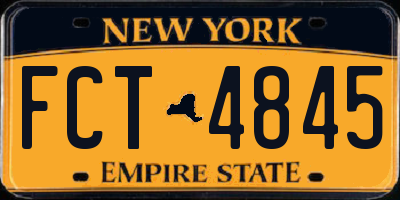 NY license plate FCT4845