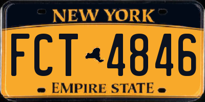 NY license plate FCT4846