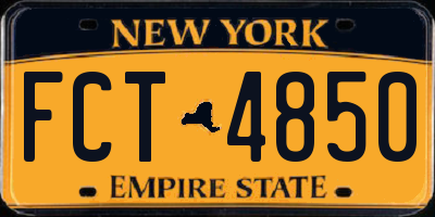 NY license plate FCT4850