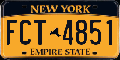 NY license plate FCT4851