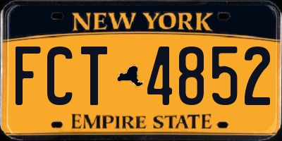NY license plate FCT4852
