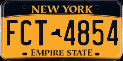 NY license plate FCT4854