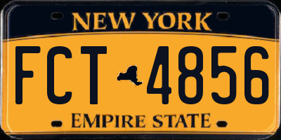 NY license plate FCT4856