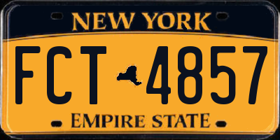 NY license plate FCT4857