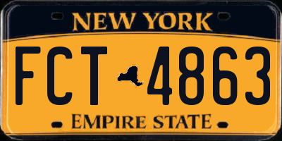 NY license plate FCT4863
