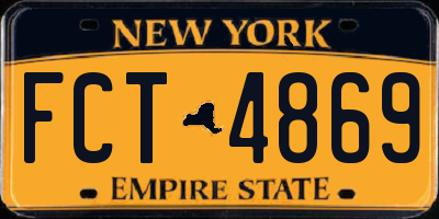 NY license plate FCT4869