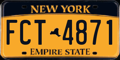 NY license plate FCT4871