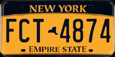 NY license plate FCT4874