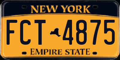 NY license plate FCT4875