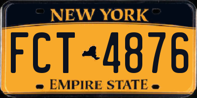 NY license plate FCT4876