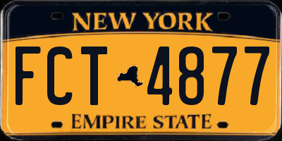 NY license plate FCT4877