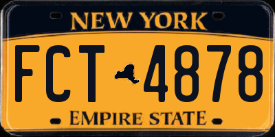 NY license plate FCT4878