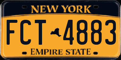NY license plate FCT4883