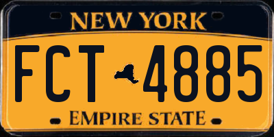 NY license plate FCT4885