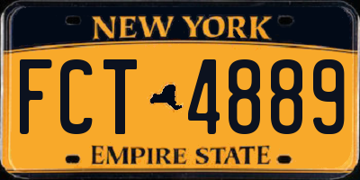 NY license plate FCT4889
