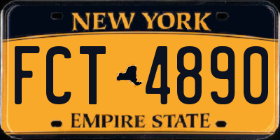 NY license plate FCT4890
