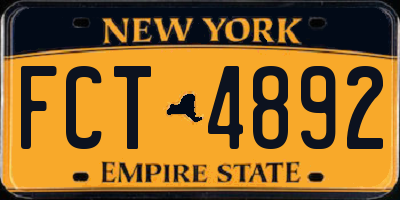 NY license plate FCT4892