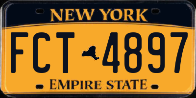 NY license plate FCT4897
