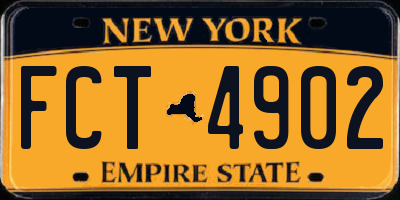 NY license plate FCT4902