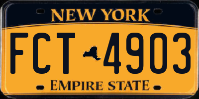 NY license plate FCT4903