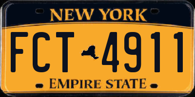 NY license plate FCT4911