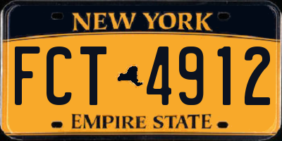 NY license plate FCT4912