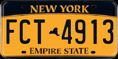 NY license plate FCT4913