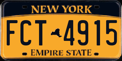 NY license plate FCT4915