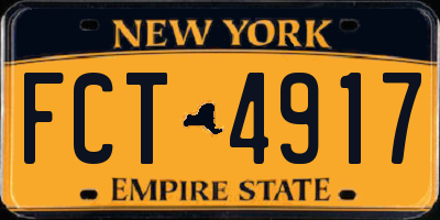 NY license plate FCT4917