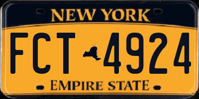 NY license plate FCT4924