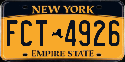 NY license plate FCT4926