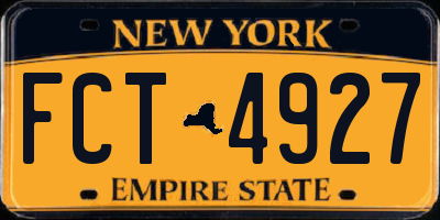 NY license plate FCT4927