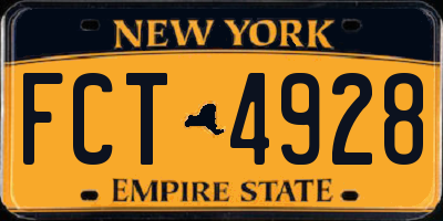 NY license plate FCT4928
