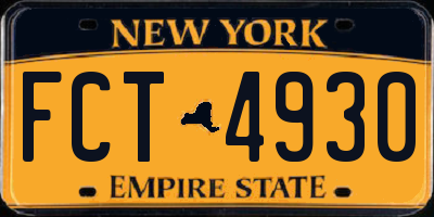 NY license plate FCT4930