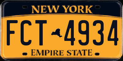 NY license plate FCT4934