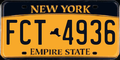 NY license plate FCT4936