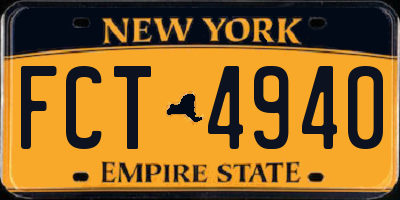 NY license plate FCT4940