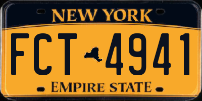 NY license plate FCT4941