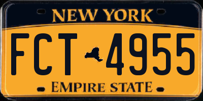 NY license plate FCT4955