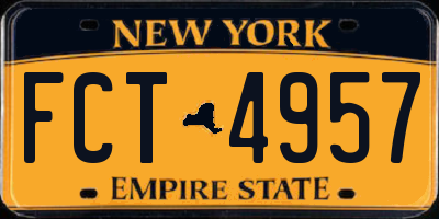 NY license plate FCT4957